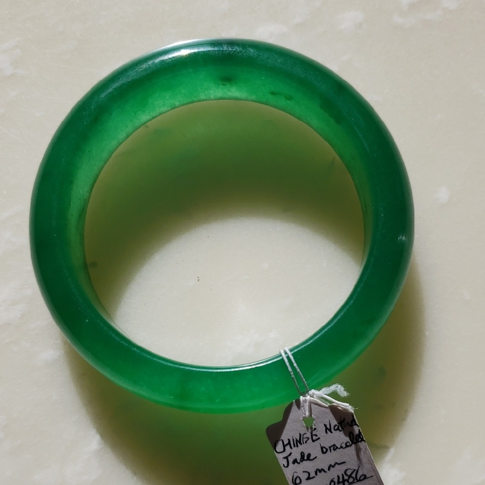 Green Jade Bangle Bracelet 62mm